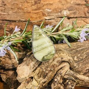 Serpentine 925 Sterling Silver Ring